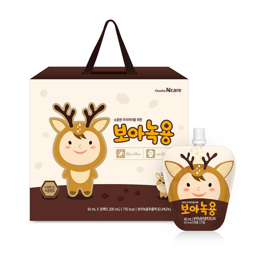 [ChunhoNcare] Kids deer antlers Extract Liquid Juice 40ml x 30Sticks-Made in Korea